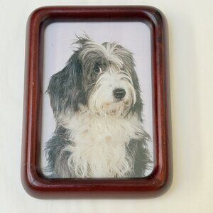 Red Wood Frame Rounded Corner Photo Frame 4 x 5.5 Thailand Wooden Farmhouse Gift